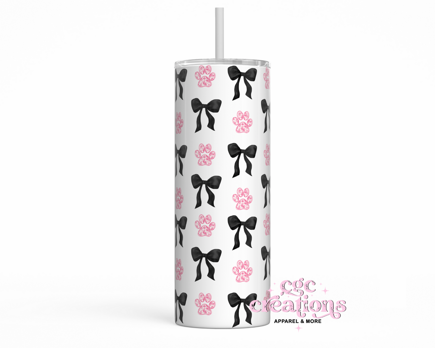 Dog Floral Toile 20oz Insulated Tumbler