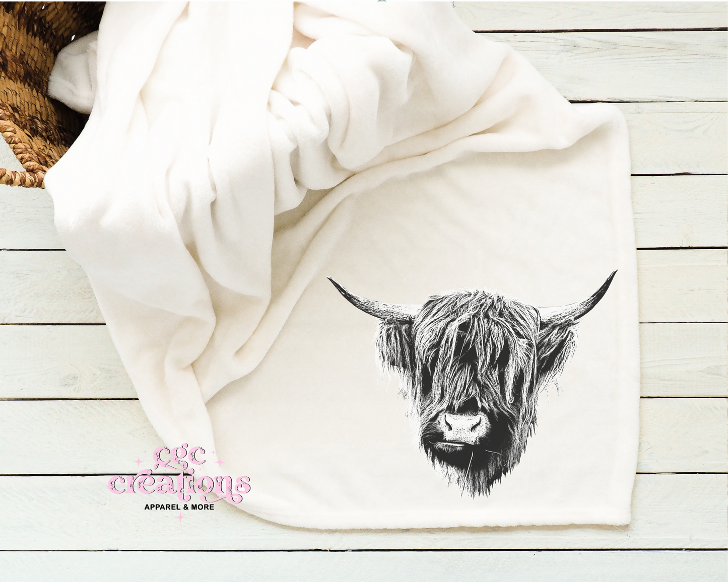 Highland Cow Sketch Peckers Blanket