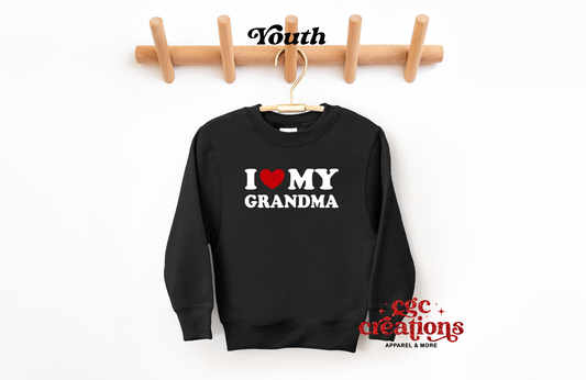 I Love My Grandma Youth Crewneck