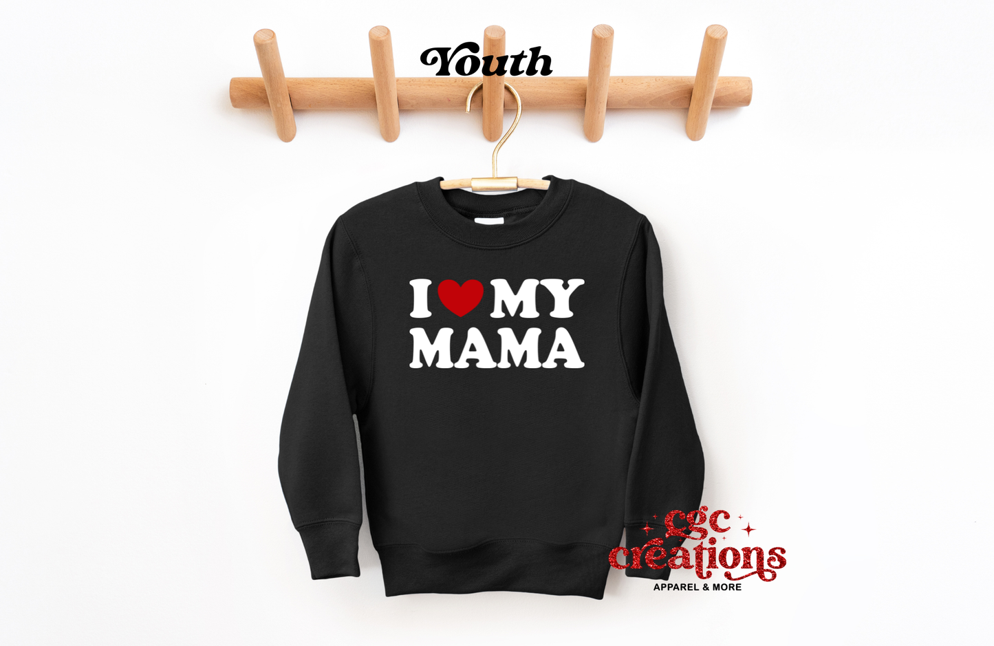 I Love My Mama Youth Crewneck