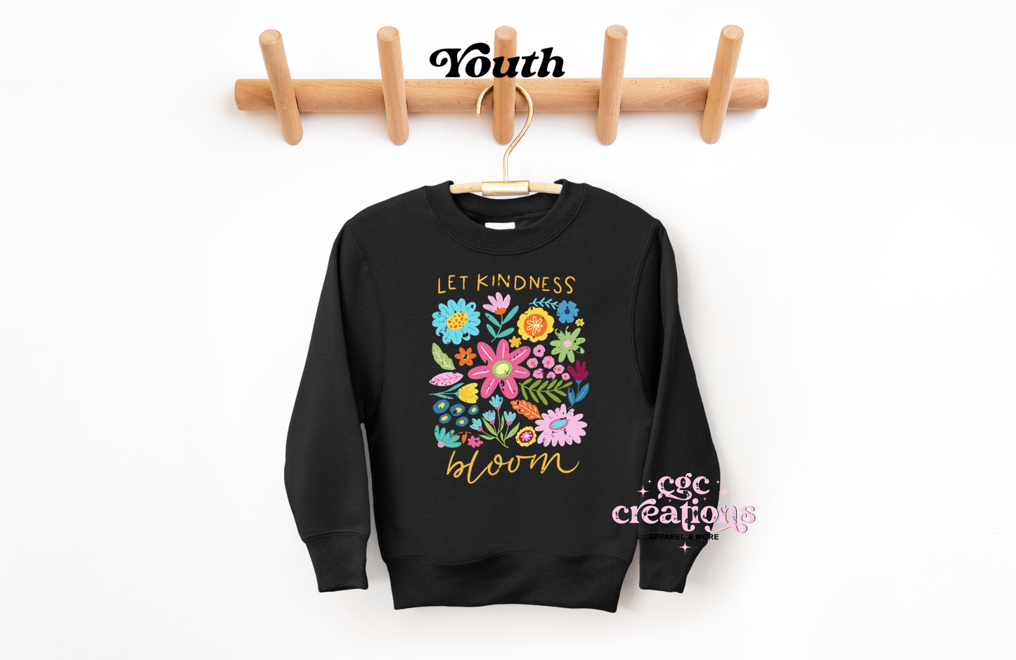 Let Kindness Bloom Youth Crewneck