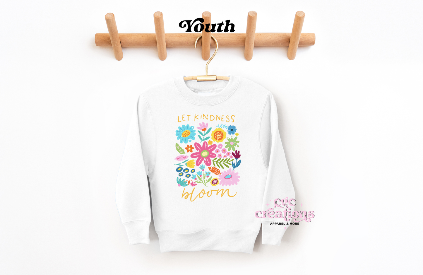 Let Kindness Bloom Youth Crewneck