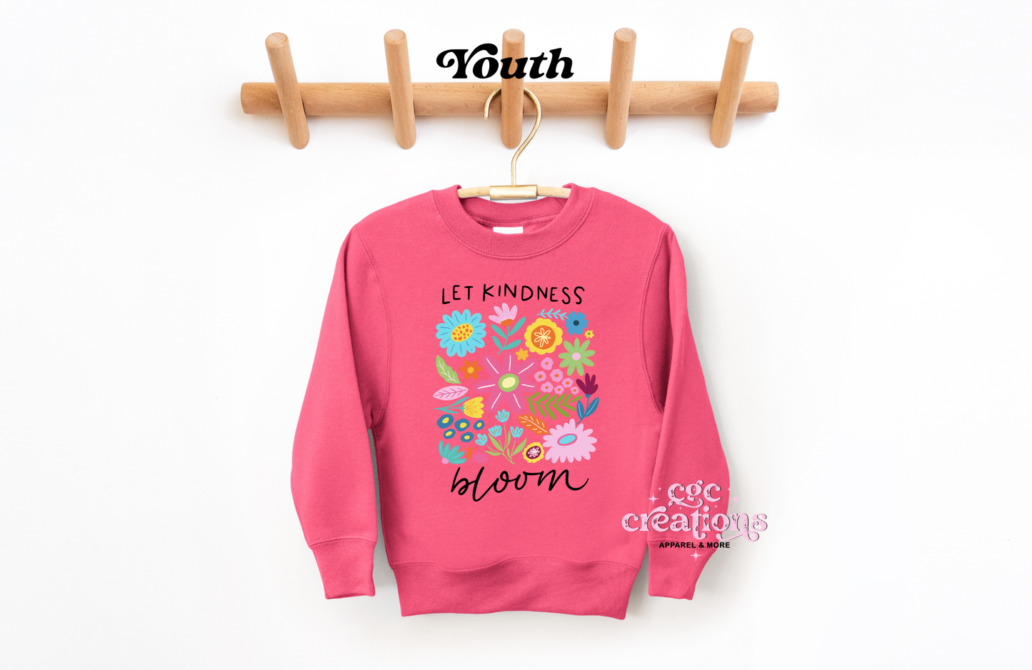 Let Kindness Bloom Youth Crewneck