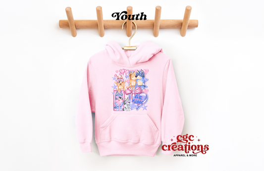 Be Mine Blue Dog Youth Hoodie