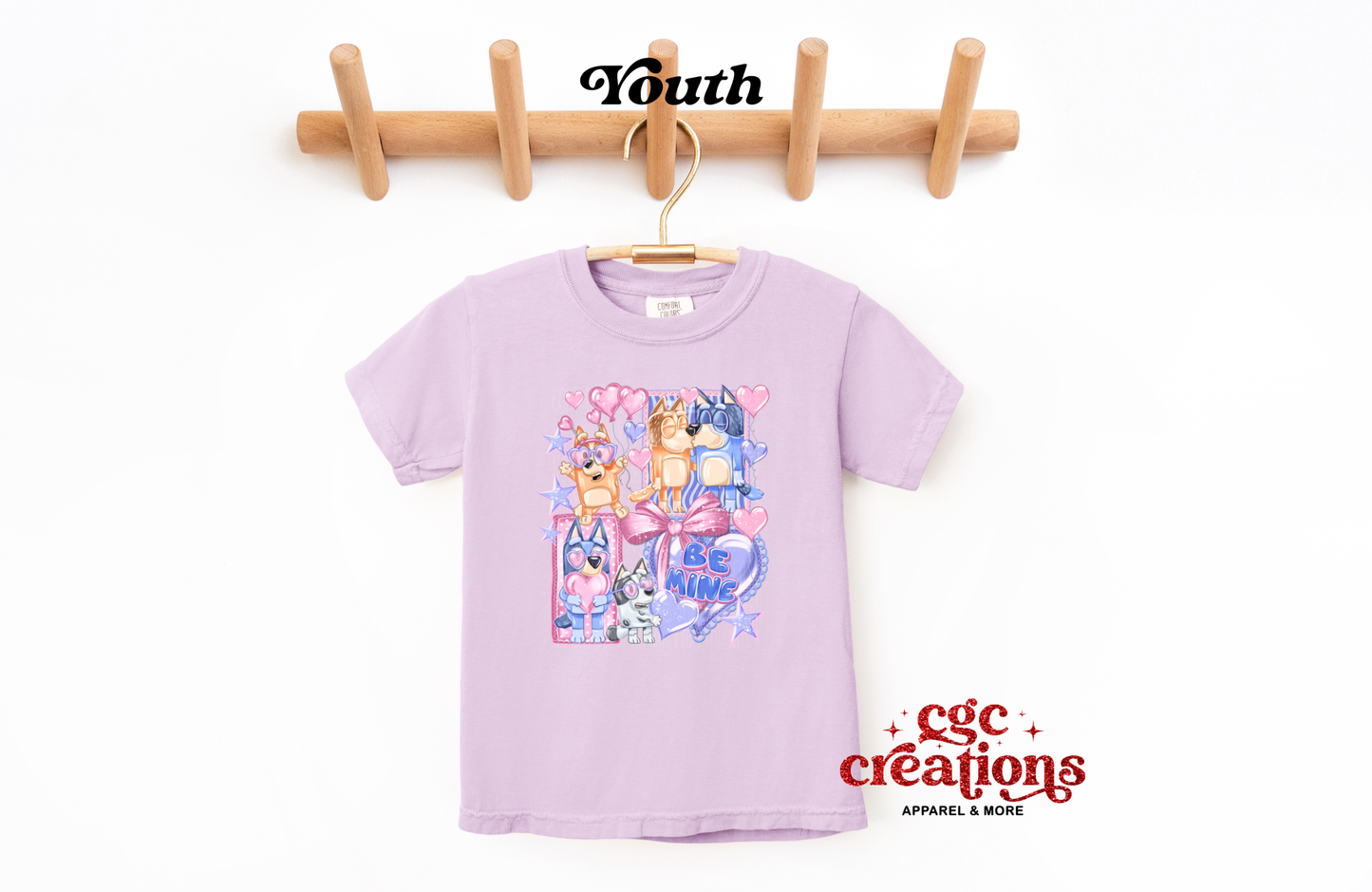 Be Mine Blue Dog Youth T-shirt
