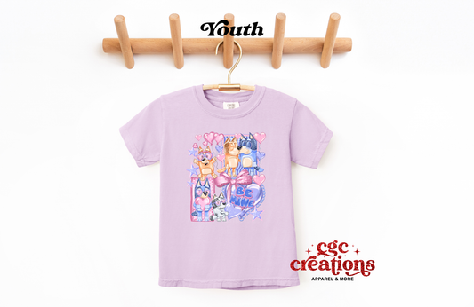 Be Mine Blue Dog Youth T-shirt