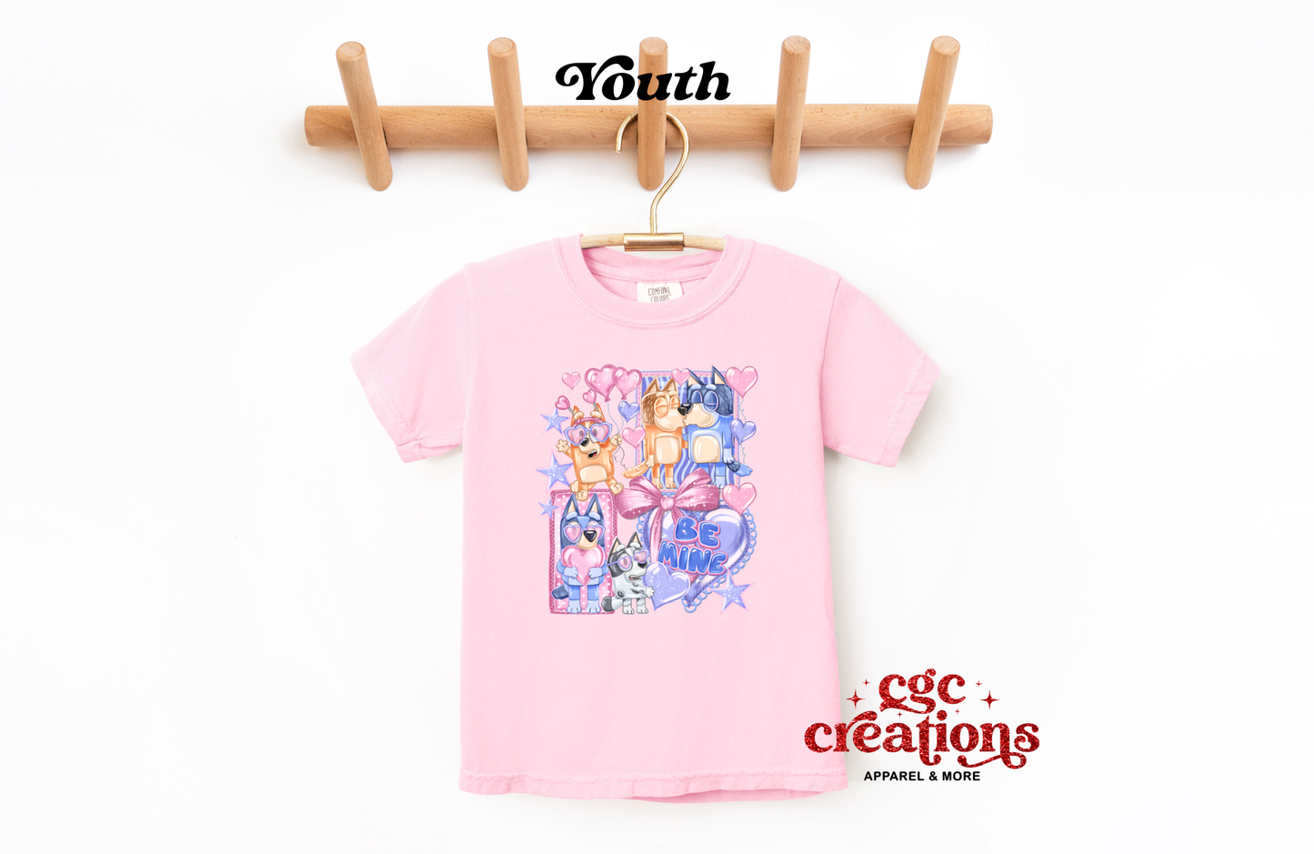 Be Mine Blue Dog Youth T-shirt