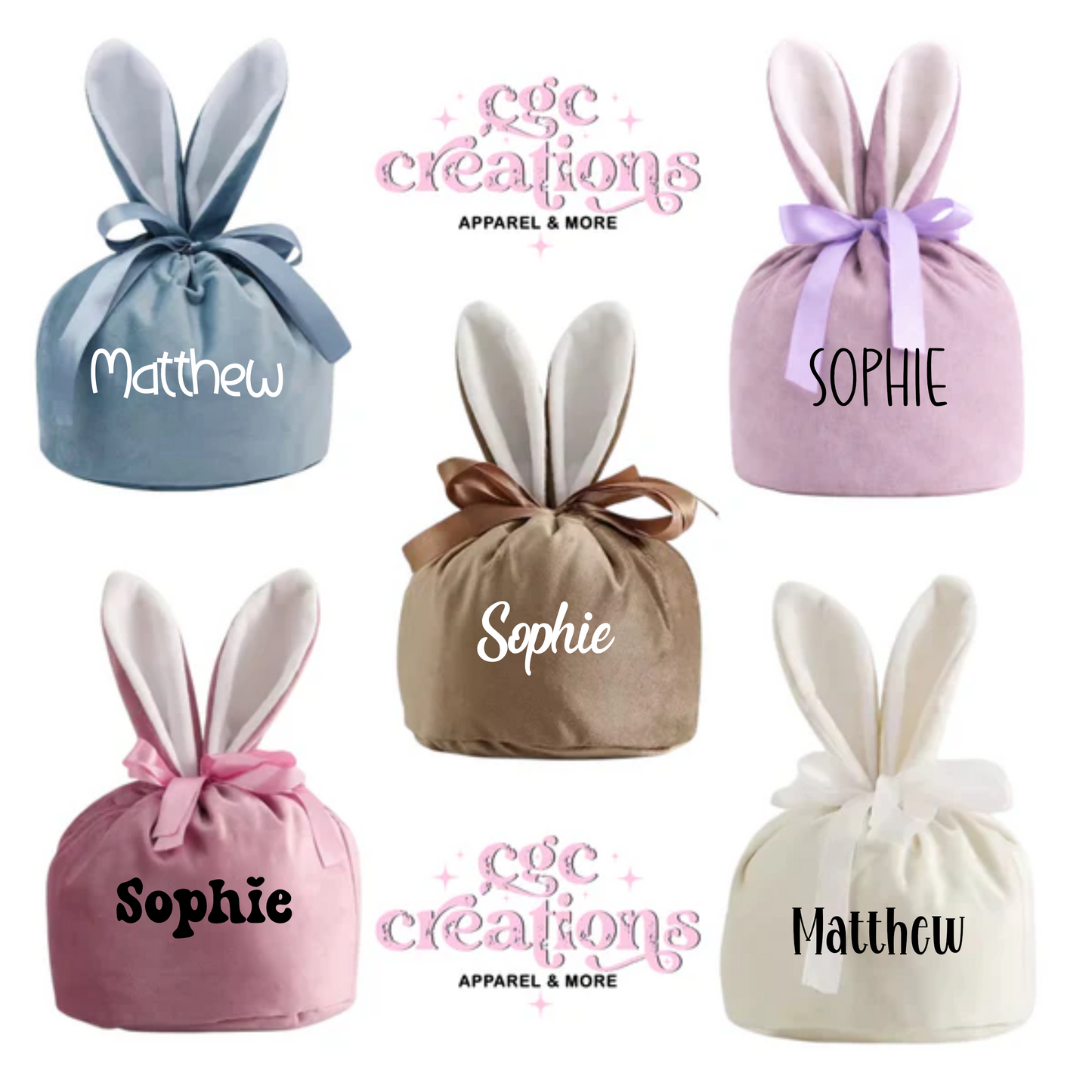 Personalized Velvet Easter Bag