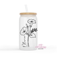 Personalized Birth Month Flower 16oz Glass Cup With Lid