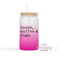 Books, Dogs & Coffee 16oz Glass Cup With Lid