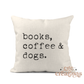 Books, Coffee & Dogs Pillow