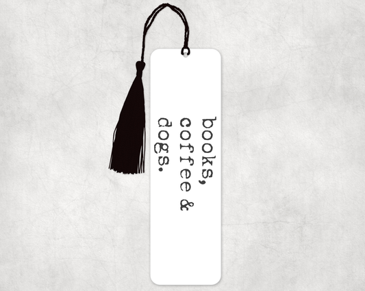Books, Coffee & Dogs Aluminum Bookmark