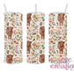 Floral Highland Cow Insulated Tumbler