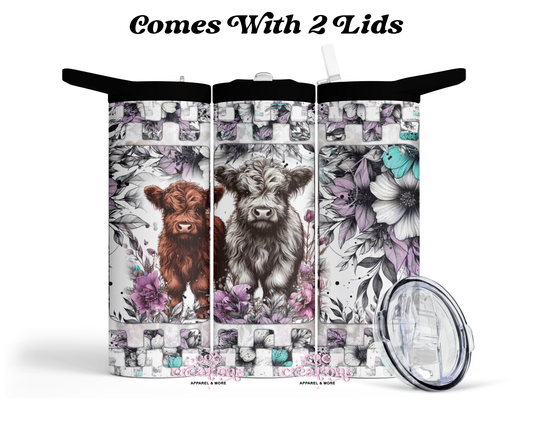 Cute Highland Cow 20 oz Insulated Tumbler