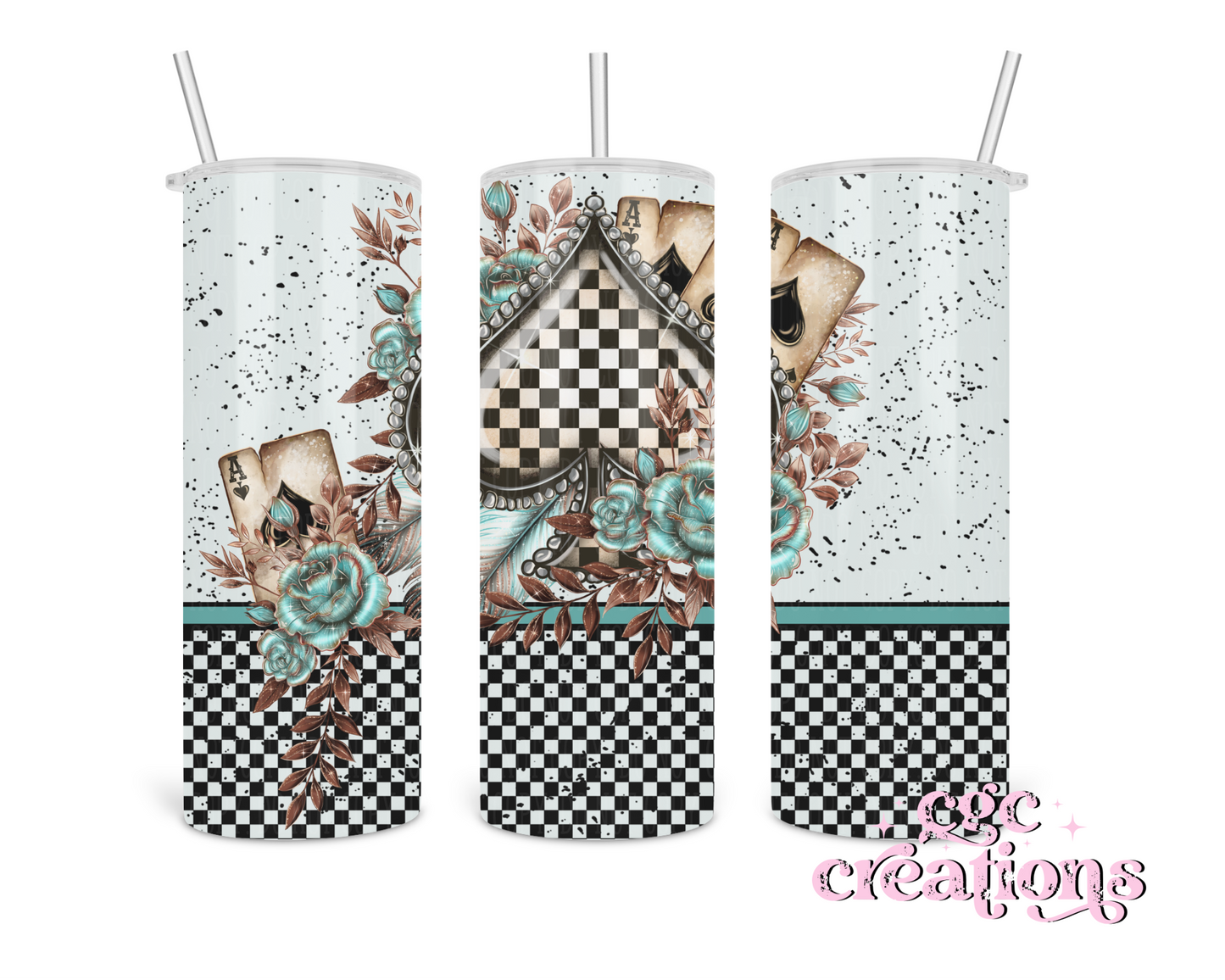 Checkered Spade 20oz Insulated Tumbler