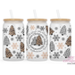 Christmas Cheer 16oz Glass Cup With Lid