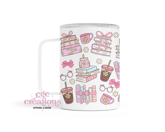 Books And Coffee Insulated Coffee Tumbler