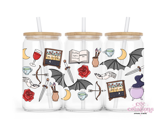 ACOTAR Glass Cup With Lid