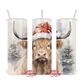 Christmas Highland Cow 20 oz Insulated Tumbler