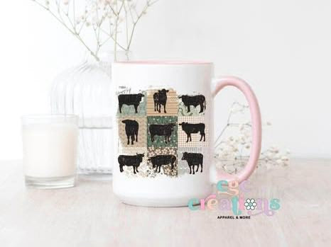 Cow Patchwork 15oz Ceramic Coffee Mug
