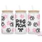 Dog Mom 16oz Glass Cup With Lid