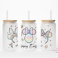 Happy Easter 16oz Glass Cup With Lid