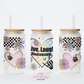 Live Laugh Disassociate 16oz Glass Cup With Lid