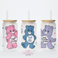 Swear Bears 16oz Glass Cup With Lid