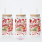 Strawberries & Coquettes # 2 16oz Glass Cup With Lid