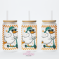 Skateboard Duck 16oz Glass Cup With Lid