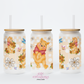 Yellow Bear 16oz Glass Cup With Lid