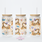 Tiger 16oz Glass Cup With Lid