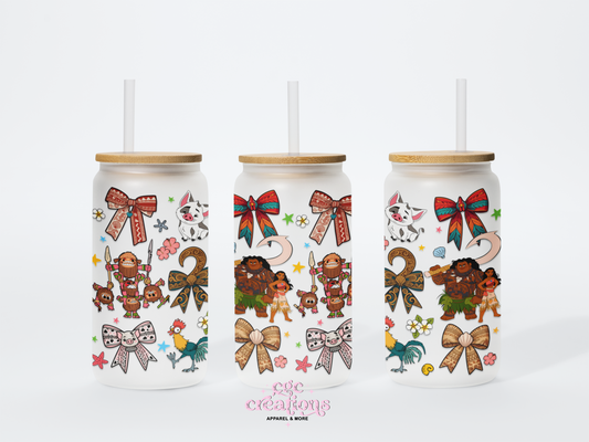 Island Adventurer 16oz Glass Cup With Lid