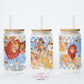 King Of The Jungle 16oz Glass Cup With Lid