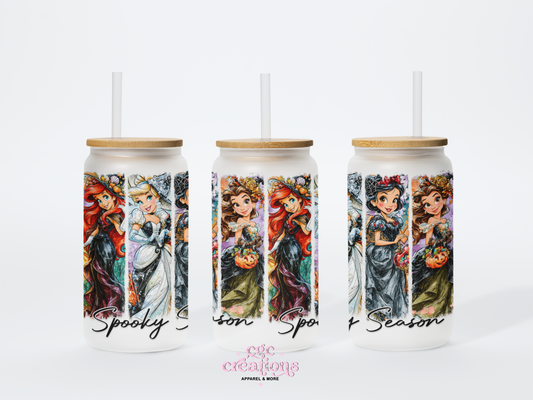 Spooky Season 16oz Glass Cup With Lid
