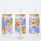 Cute Bear Cup 16oz Glass Cup With Lid