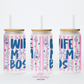 Wife, Mom, Boss 16oz Glass Cup With Lid