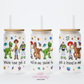 Space Ranger And Cowboy 16oz Glass Cup With Lid
