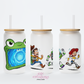 Space Ranger And Cowboy #2 16oz Glass Cup With Lid
