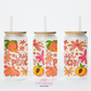 Just Peachy 16oz Glass Cup With Lid