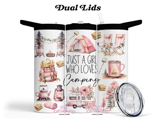 Just A Girl Who Loves Camping 20oz Insulated Tumbler