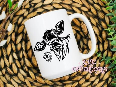 Daisy Cow Mug 15oz Ceramic Coffee Mug