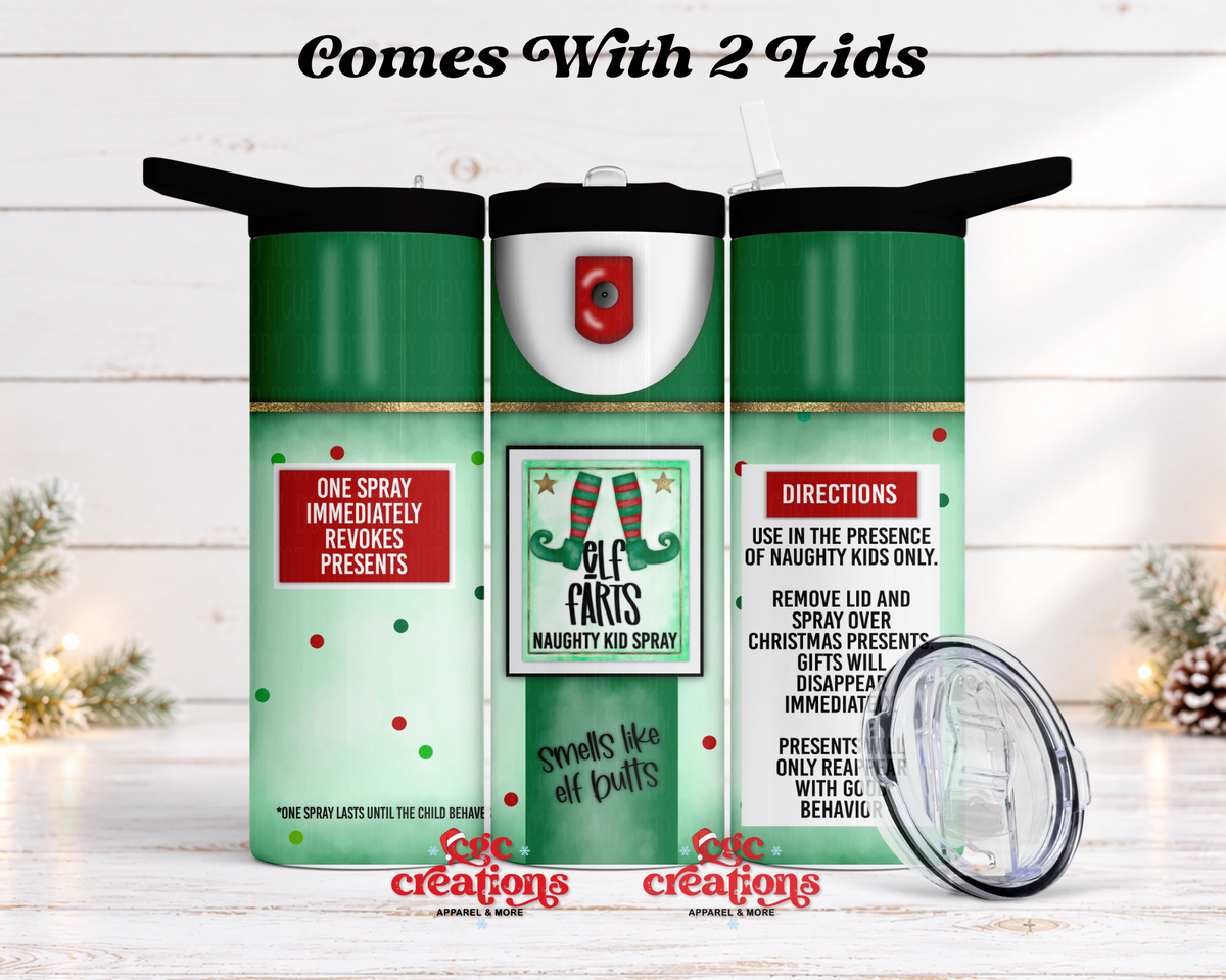 Elf Farts Christmas 20 oz Insulated Tumbler