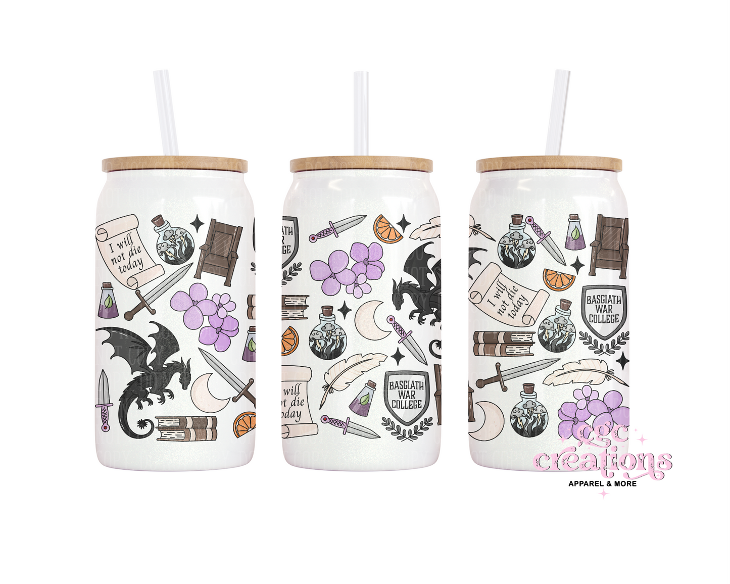 Fourth Book 16oz Glass Cup With Lid