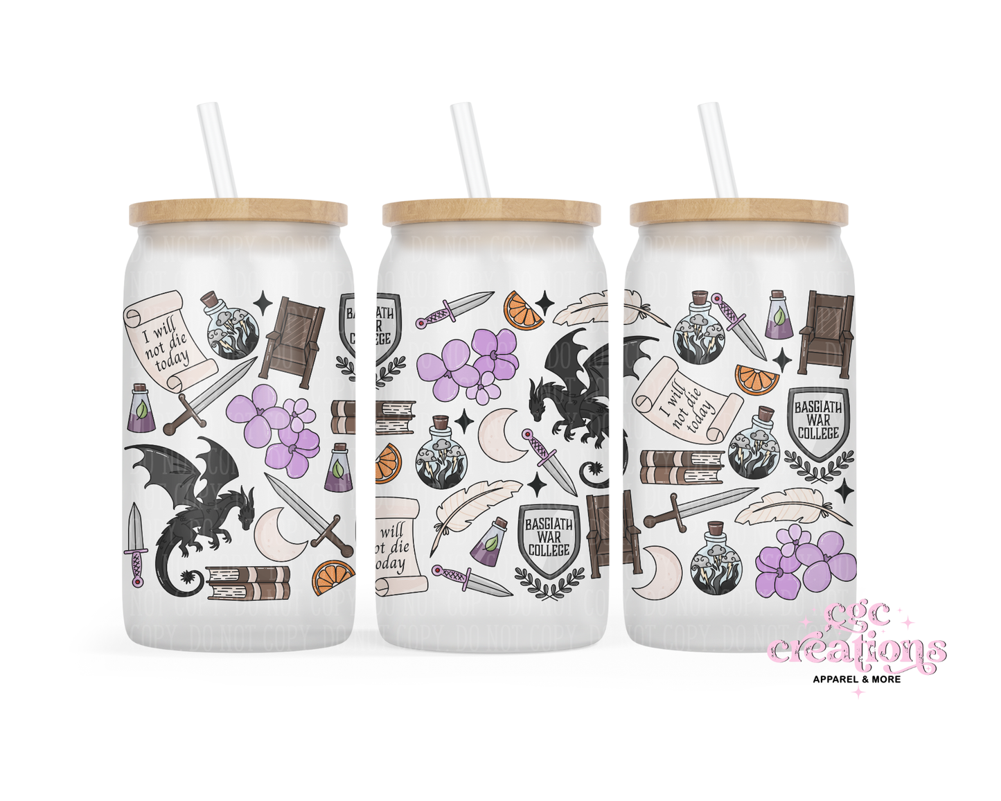 Fourth Book 16oz Glass Cup With Lid