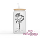 Wedding Party Personalized 16oz Glass Cup With Lid