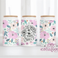 Fuck off Pink Floral 16oz Glass Cup With lid
