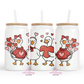 Ducks With Hearts 16oz Glass Cup With Lid