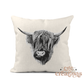 Highland Cow Sketch Pillow