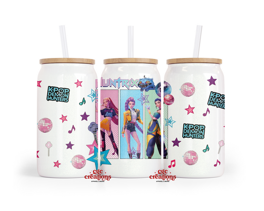 Pop Culture 16oz Glass Cup With Lid